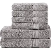 Komfortec Handdoekenset 4x handdoek 50x100 cm en 2x badhanddoek 70x140 cm - 100% Katoen - Zilvergrijs