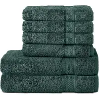 Komfortec Handdoekenset 4x handdoek 50x100 cm en 2x badhanddoek 70x140 cm - 100% Katoen - Donkergroen