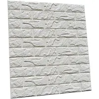 JeiibrZui Schuimsteenpanelen - Baksteenbehang - 3D Wanddecoratie Waterdicht & Gemakkelijk Te Installeren - 1 Stuk - Woonkamer/Muurdecoratie Wit