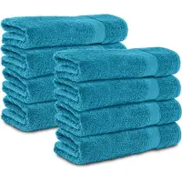Komfortec 8x Handdoek 50x100 - 100% Katoen – Handdoekenset - Zacht - Turquoise