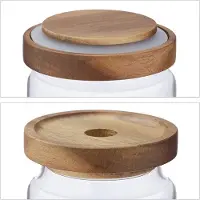 Bavary Glazen Voorraadpotten – Set van 3 | Met Bamboe Deksel – 650ml / 850ml / 1100ml