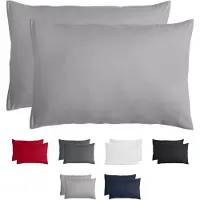 Komfortec Set van 2 Premium Kussenslopen 40x60 cm - Superzachte Kussenhoes – 100% - Geborsteld Polyester - 90g/m²- Grijs