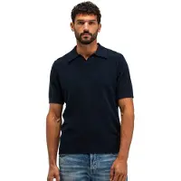 Butcher of Blue Donkerblauwe polo v-hals korte mouw
