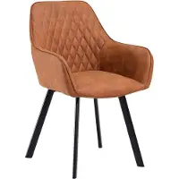 Huisenthuis.nl Eetkamerstoel Silves Bruin - Microfiber - Set van 2 - Zithoogte 46 cm - Zitdiepte 41 cm - Met armleuning