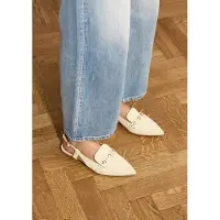 Manfield - Dames - Gele suède slingbacks - Maat 37