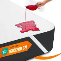 Komfortec Waterdichte Matrasbeschermer 160x200 cm- Matrasbeschermhoes - Ademende Matrashoes - Niet Krakende Matrasbeschermer - Incontinentiemateriaal - Wit