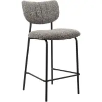 Huisenthuis.nl Barkruk Lidy Donkergrijs - Metaal - Stof - Set van 2 - Geschikt voor kookeiland - Met rugleuning - Zithoogte 67 cm - Zitdiepte 46 cm
