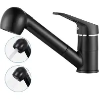 Auralum Max keukenkraan met uittrekbare uitloop - Keukenmengkraan - Handdouche - Uittrekbaar - Flexibele Slang - keuken kraan zwart
