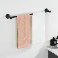 Auralum Max Handdoekhouder Zwart - Handdoekrek Badkamer - Handdoekstang Boren - Moderne Badkamer Organiser - RVS - 62CM