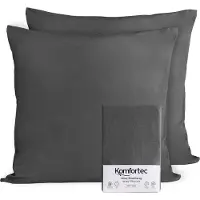 Komfortec Set van 2 Premium Jersey Kussenslopen 40x40 cm - Superzachte Kussenhoes – 100% Katoen – 150 g/m² - Antraciet