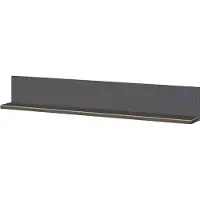 Huisenthuis.nl Wandplank Amalfi Eiken - Grafiet - Breedte 164 cm - Hoogte 25 cm - Diepte 20 cm - Met openslaande deuren