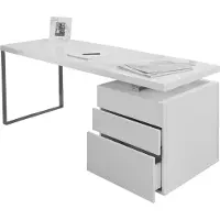 Huisenthuis.nl Bureau Javi Wit - MDF - 180x85cm - Met opbergruimte - Hoogte 76 cm - Met lades