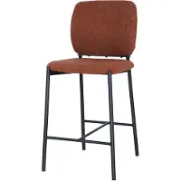 Huisenthuis.nl Barkruk Killian Roest - Metaal - Stof - Set van 2 - Geschikt voor kookeiland - Met rugleuning - Zithoogte 66 cm - Zitdiepte 44 cm