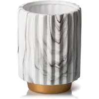 HowHomely GreenHome MarbleArt - Vaas - Marmerlook - Handgeschilderd goud - Keramisch materiaal - 12 cm