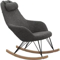 Huisenthuis.nl Schommelstoel Dani Grijs - Teddy - Zithoogte 46 cm - Zitdiepte 53 cm