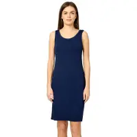 Merry Style MS-MS10-446-UW Dames Onderjurk - Nachthemd - kort - ronde hals - brede bandjes - Viscose - Marineblauw - XL