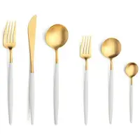 Bavary 36-delige 18/10 roestvrijstalen bestekset voor 6 personen goud/wit