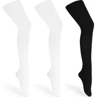 Merry Style Kinderen 3 Pack Panty - 60 DEN -Microvezel - Meisjes - Polyamide – Wit/Wit/Zwart – 1452-158 – WL-010-3B