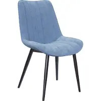HOMAVO Eetkamerstoelen YZ1 – Set van 2 – Velvet – Ergonomisch – 53×62,5×88 cm – Blauw