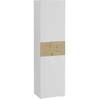 Huisenthuis.nl Garderobekast Zeger Wit - Artisan Eiken - Breedte 5.4 cm - Hoogte 19.9 cm - Diepte 4 cm - N - Met openslaande deuren
