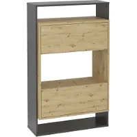 Huisenthuis.nl Wandrek Danube Artisan Eiken - Matera - Breedte 68.5 cm - Hoogte 112.7 cm - Diepte 33 cm - N - Met openslaande deuren