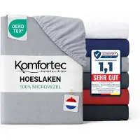Komfortec Hoeslaken 200x200 cm - tot 30cm Matrashoogte - Rondom Elastiek - Grijs