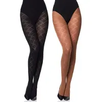 Merry Style Dames Panty 2 Pack - 60 DEN- 3D-technologie - Polyamide – Zwart/Cappuccino – XL - MS-GB-328-2B