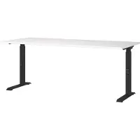 Huisenthuis.nl Bureau Galileo Wit - Zwart - 180x80cm - Hoogte 91 cm - In hoogte verstelbaar