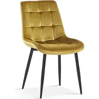 Huisenthuis.nl Stoel Alice Goud - Velours - Set van 4 - Zithoogte 47 cm - Zitdiepte 44 cm