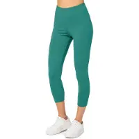 Merry Style MS-MS10-199-LE Dames Capri Leggings - Sport - Vrijetijdsbroek - 3/4 Lengte - Katoen - Sporbroek - Yogabroek - Donkerturquoise - XL