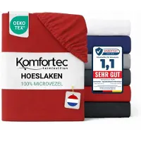 Komfortec Hoeslaken 200x200 cm - tot 30cm Matrashoogte - Rondom Elastiek - Rood