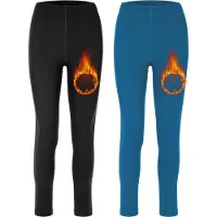 Merry Style Dames Thermische Legging - Vrijetijdsbroek - Lang - Sporbroek - Skibroek - Mosterd - 2-Pack - MS-ATX-441-Leg-2B - Zwart/Marine - XS-S