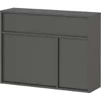 Huisenthuis.nl Opbergkast Mathieu Grafiet - Breedte 83 cm - Hoogte 63 cm - Diepte 25 cm - Met lades - Met planken - Met openslaande deuren