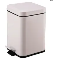 H&L Luxe pedaalemmer - mat wit - 3 L - 3 liter - toilet - badkamer - keuken - kantoor - slaapkamer - 16 x 16 x 27 cm