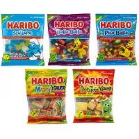 Haribo Mixpak Vegan Snoep - (balla balla, smurf, pico balla, miami sour, pasta frutta sour) 3x85g + 1x160g + 1x100g
