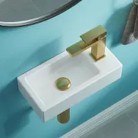 HOROW Toiletfontein - Wandmontage - Keramiek Toilet Wasbak - Glans Wit - 37x18x9 cm - Kraangat Rechts