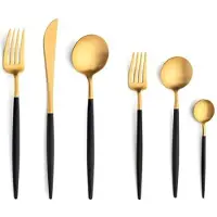 Bavary 36-delige 18/10 bestekset voor 6 personen zwart/goud