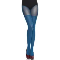 Merry Style Dames Panty - 60 DEN - Halsterloos - Polyamide - MS-GB-332 - Donkerturkoois - M