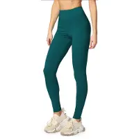 Merry Style MS-MS10-198-LE Dames Leggings - Sport - Vrijetijdsbroek - Lang - Katoen - Sporbroek - Yogabroek - Smaragdgroen - XL