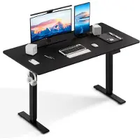 HOMAVO Zit-sta bureau 160 x 80 cm - Elektrisch in hoogte verstelbaar 70-117 cm - Anti-botsingstechnologie