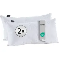 Komfortec Hoofdkussen 40x80 cm (2 stuks set), Hotelkwaliteit Slaapkussen, Hoofdkussen Slaapkamer, Wasbaar, Ergonomisch, Gewatteerd, met ritssluiting (Wit)