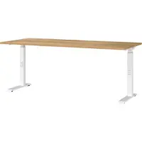 Huisenthuis.nl Bureau Galileo Eiken - Wit - 180x80cm - Hoogte 91 cm - In hoogte verstelbaar