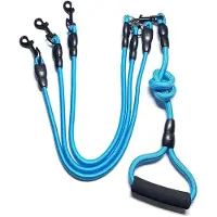 JeiibrZui 3-in-1 hondenriemset - Twee- en drievoudig gebruik - Duurzame nylon vlecht - 1 riemset - Maat L - Ideaal voor wandelen en hiken