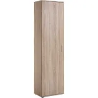 Huisenthuis.nl Schoenenkast Calvin Eiken - 14 paar schoenen - Breedte 50 cm - Hoogte 184 cm - Diepte 34.5 cm - Met openslaande deuren