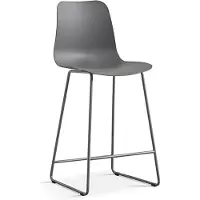 Huisenthuis.nl Barkruk Penny Grijs - Kunststof - Set van 2 - Zithoogte 49 cm - Zitdiepte 42 cm