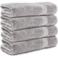 Komfortec Handdoekenset 4x Handdoek 50x100 cm - 100% Katoen -Silber