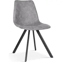 Huisenthuis.nl Stoel Collin Grijs - Kunstleer - Set van 2 - Zithoogte 50 cm - Zitdiepte 43 cm