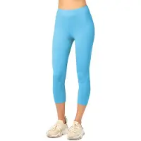 Merry Style MS-MS10-199-LE Dames Capri Leggings - Sport - Vrijetijdsbroek - 3/4 Lengte - Katoen - Sporbroek - Yogabroek - Turquoise - XL