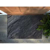 Coloray Deurmat voor binnen - Zwart Design Deurmat - Vulkanisch Gesteente Entree Mat - Wasbare Deurmat - Deurmat Aan Huis - 90x60 cm