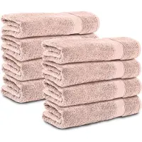 Komfortec 8x Handdoek 50x100 - 100% Katoen – Handdoekenset - Zacht - Roze